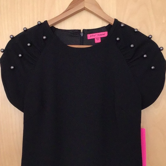 Betsey Johnson Pearl Detailing Little Black Dress XS - Picture 8 of 13
